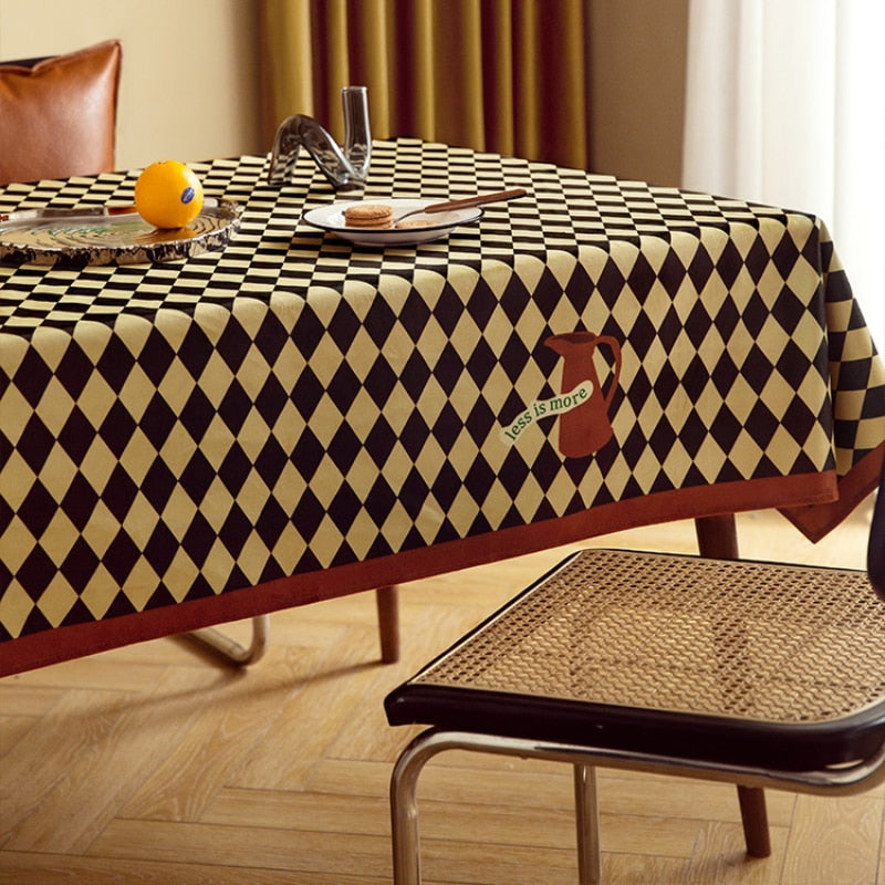 Ins Checkerboard Tablecloth Home Dining Table Cloth Cafe Restaurant