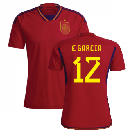 Spain Eric Garcia 12 Home Shirt Kit Kids & Junior 2022-2023 With Shorts