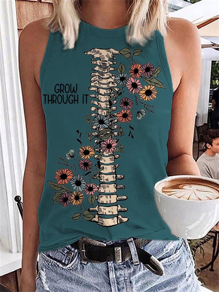 Grow Through It Floral Spine Tank Top