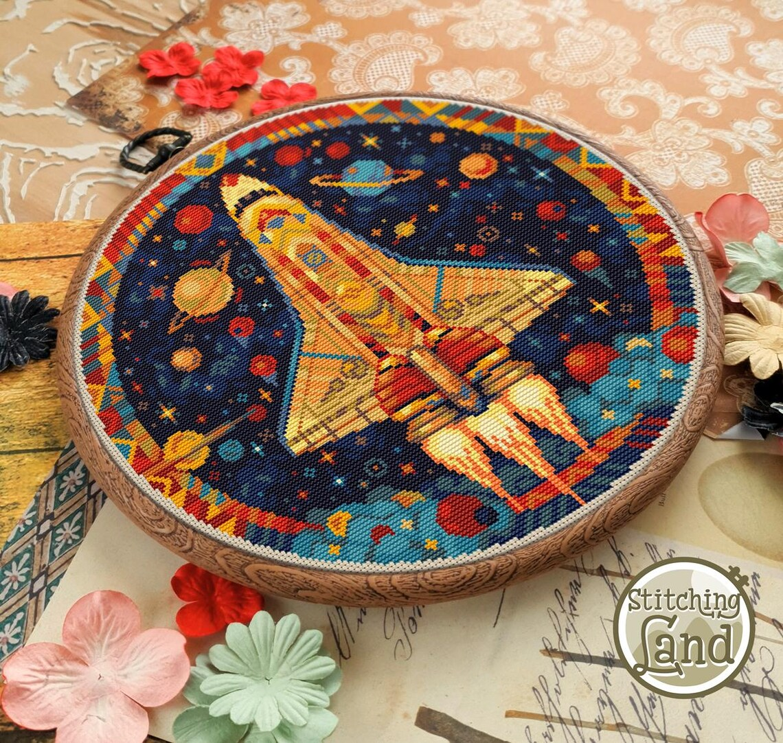 SL-046Space Flight】_5Cross Stitch | Stamped Crossstitch Kit | DMC