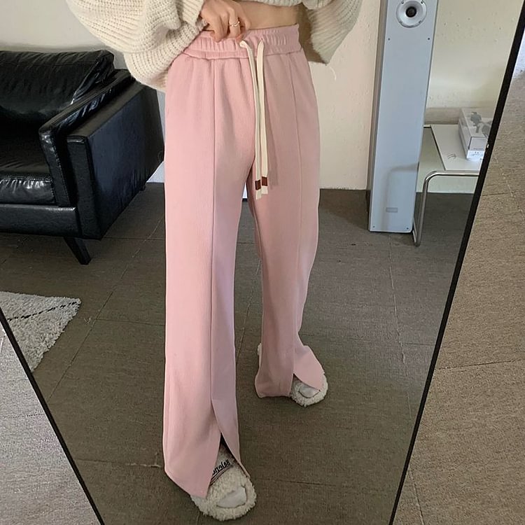 Straight Leg Slit Pants YP2982