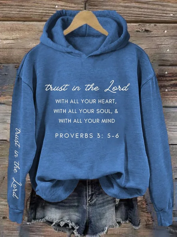 Women's Trust In The Lord Printed Hooded Sweatshirt