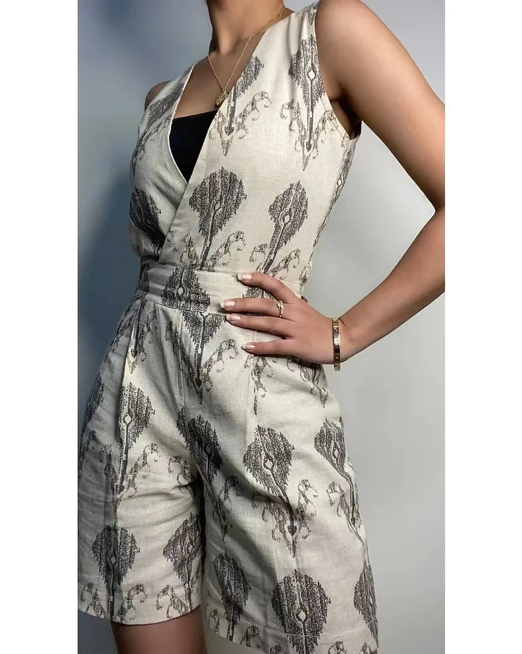 2024ss Casual Deep V Going Out jumpsuit