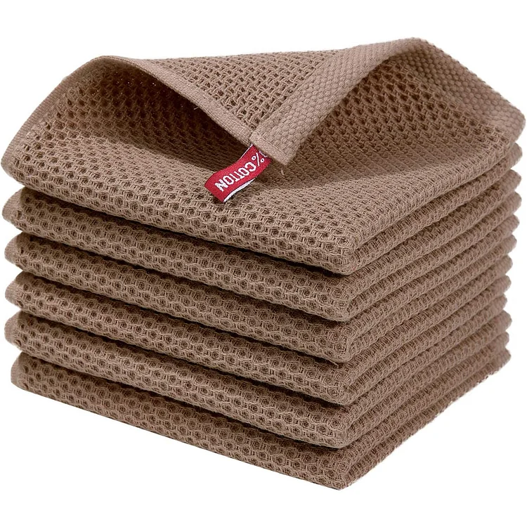 6-Pack: Cotton Waffle Woven Kitchen Towel