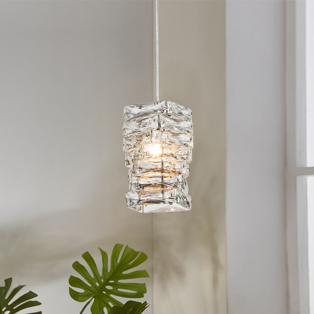 Modern Chrome Mini Crystal Pendant Light
