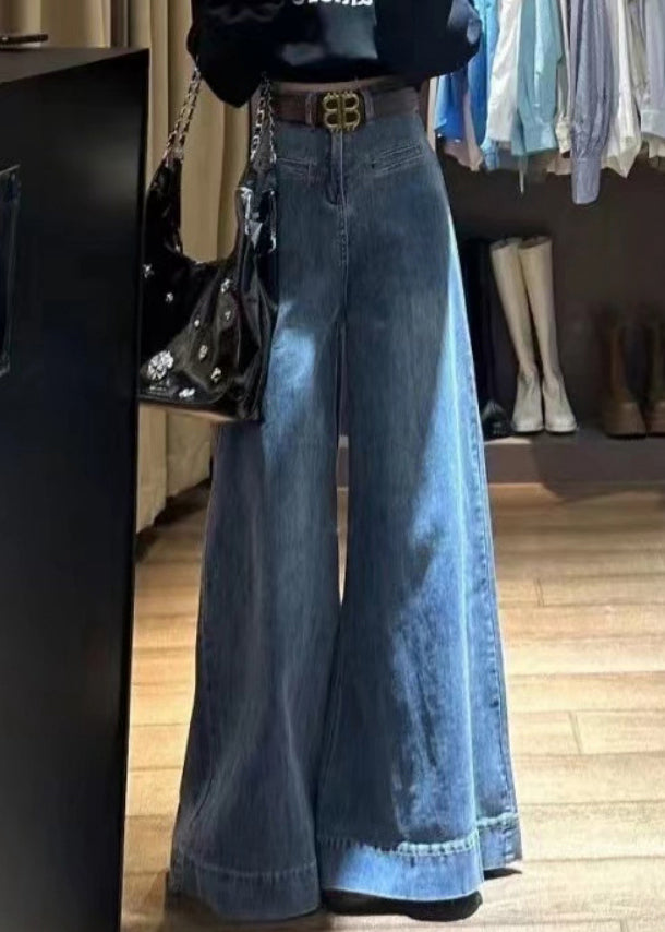 Mid Rise Wide Leg Color Denim Pants