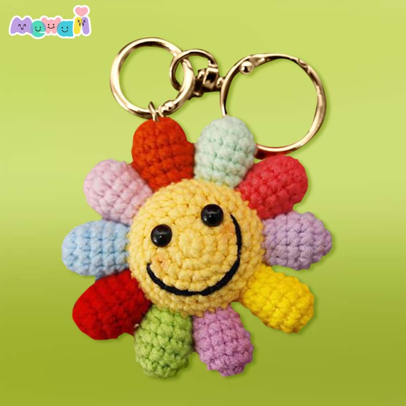 Crochet Flower Keychains, Crochet Flower
