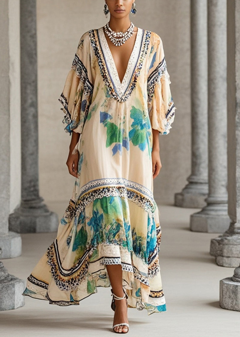 Urbann Vibe Silk Chiffon Tea Dress Apricot Patchwork For Women Effortless Chic Lightweight Summer