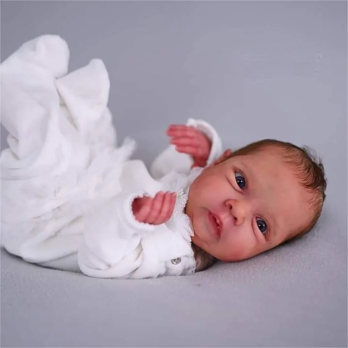 [New Series]20'' Real Lifelike Cloth Body Opened Eyes Reborn Newborn Baby Doll Girl Named Carla