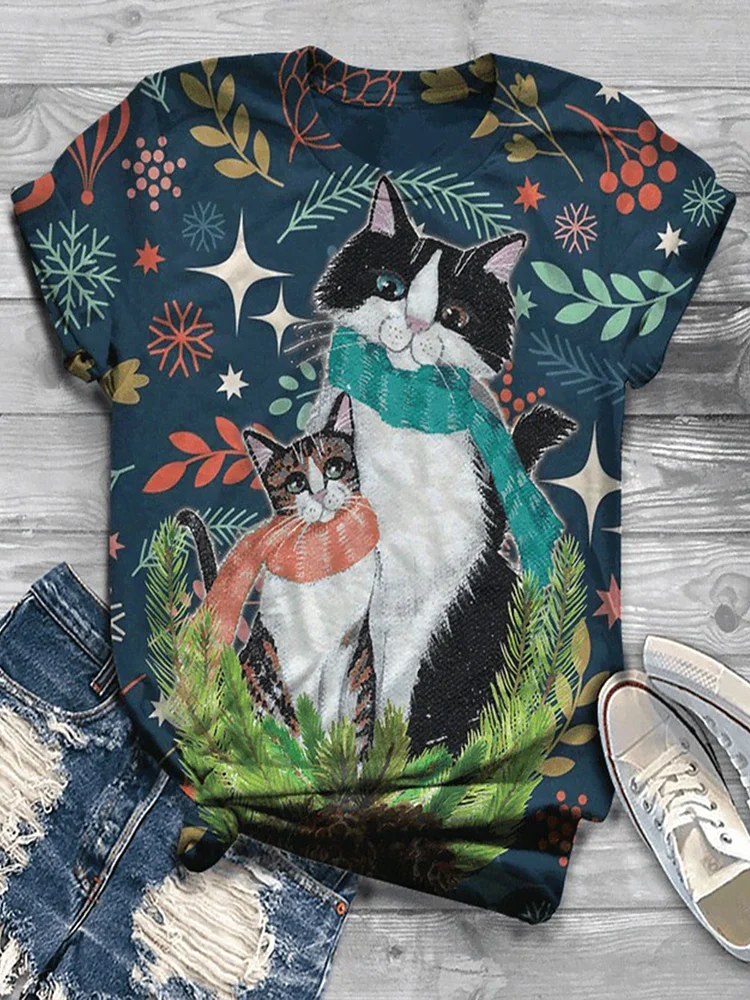 Bestdealfriday Plus Size Casual Short Sleeve Animal Shirts Tops 9326811