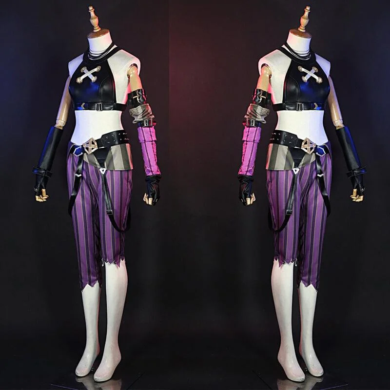 League of Legends Arcane Jinx Outfit LOL Fortnite Arcane Halloween Cosplay Costumes