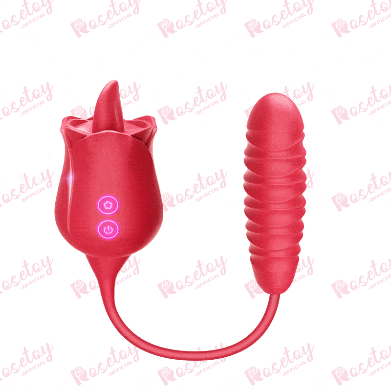 Rosie Tongue licking Rose Bullet Vibrator - Rose Toy