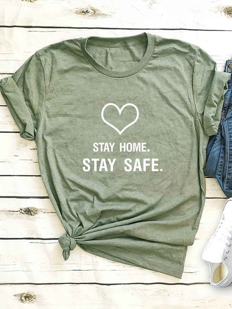 Bestdealfriday Stay Home Stay Safe Graphic Tee