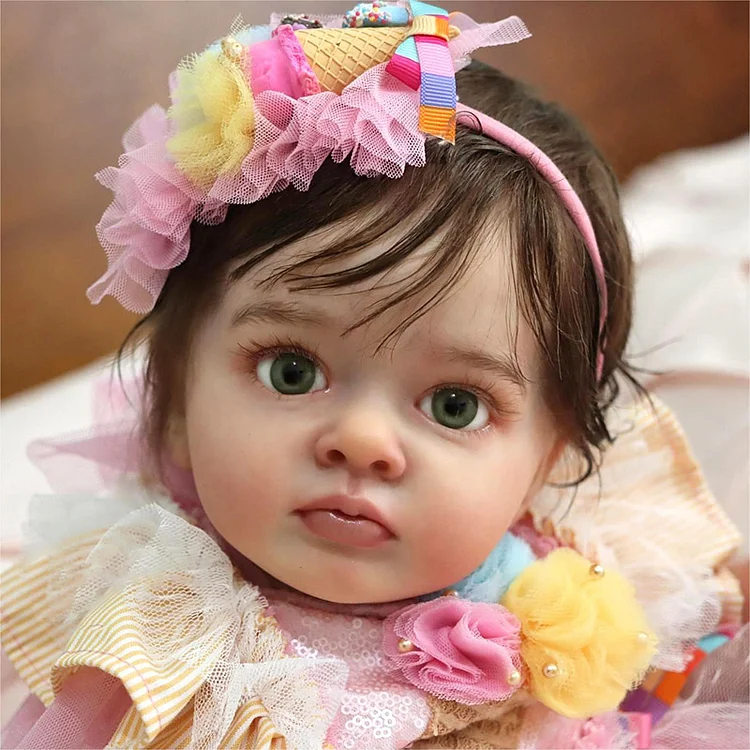  Reborn Brown Hair Girl Ophelia 20" Real Lifelike Soft Weighted Body Reborn Soft Silicone Toddlers Doll - Reborndollsshop®-