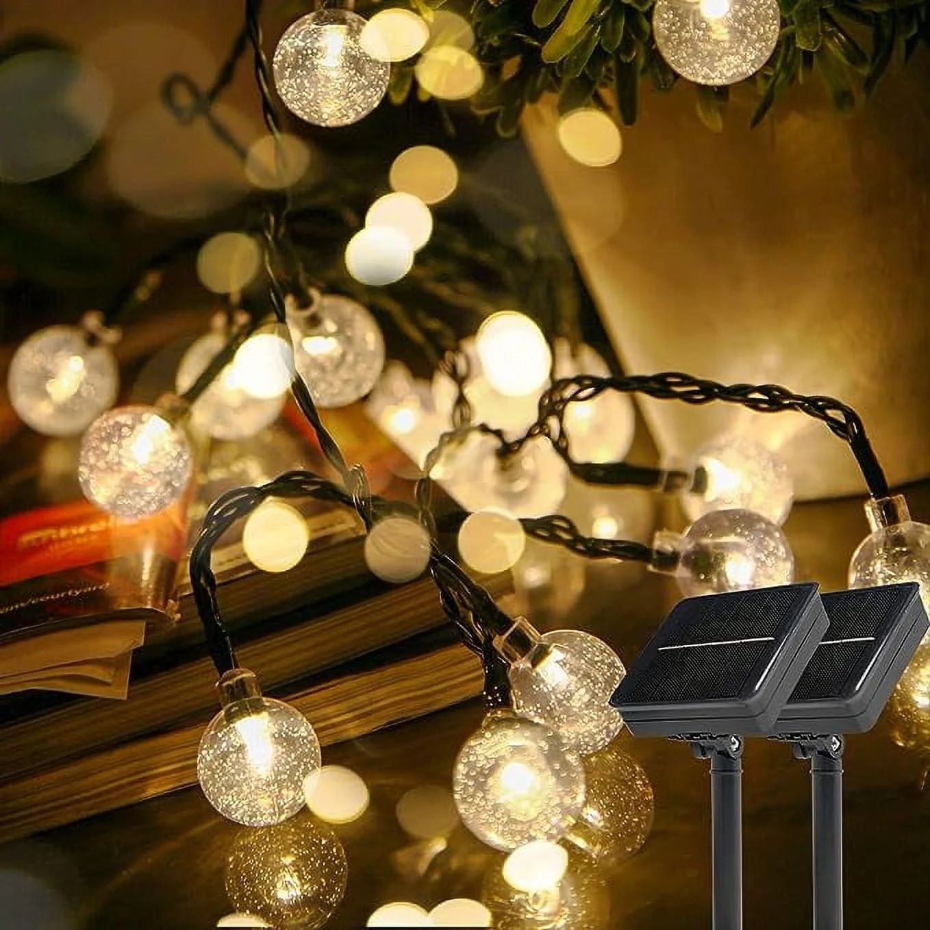 Grand Patio Solar String Lights Outdoor 30 LED 13ft Solar Powered Crystal Ball Outside Fairy Lighting