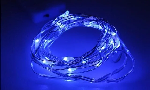 50 100 LED Outdoor Light String Fairy Garland Battery Power Copper Wire Lights For Party Christmas Wedding 5 Colors