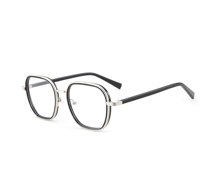 35045 Computer Radiation Protection Spectacles Lens Men Acetate Metal Optical Eyeglasses Frames