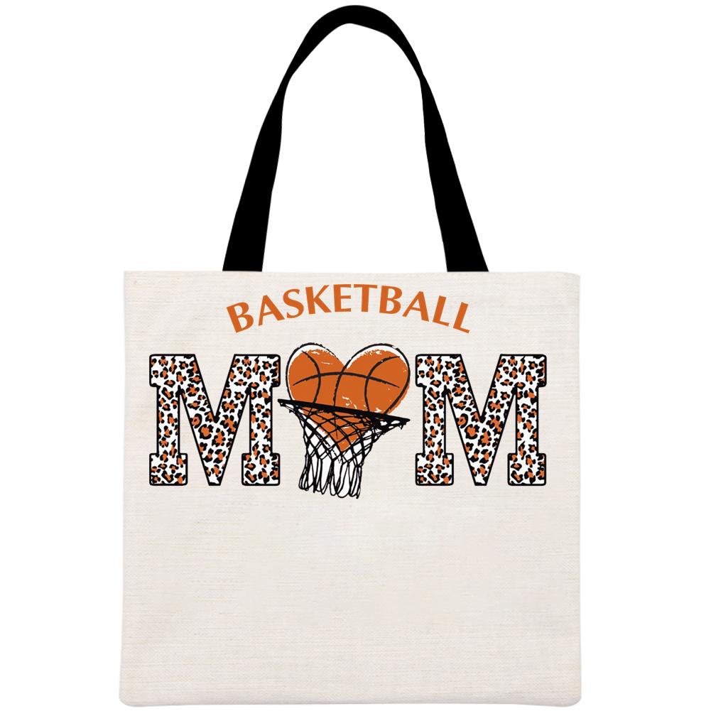 Leopard Basketball Mom Printed Linen Bag-Guru-buzz