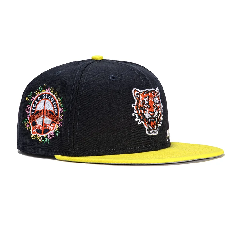 New Era 59Fifty Jae Tips Forever Detroit Tigers Stadium Patch Hat- Navy, Yellow QueenFunky