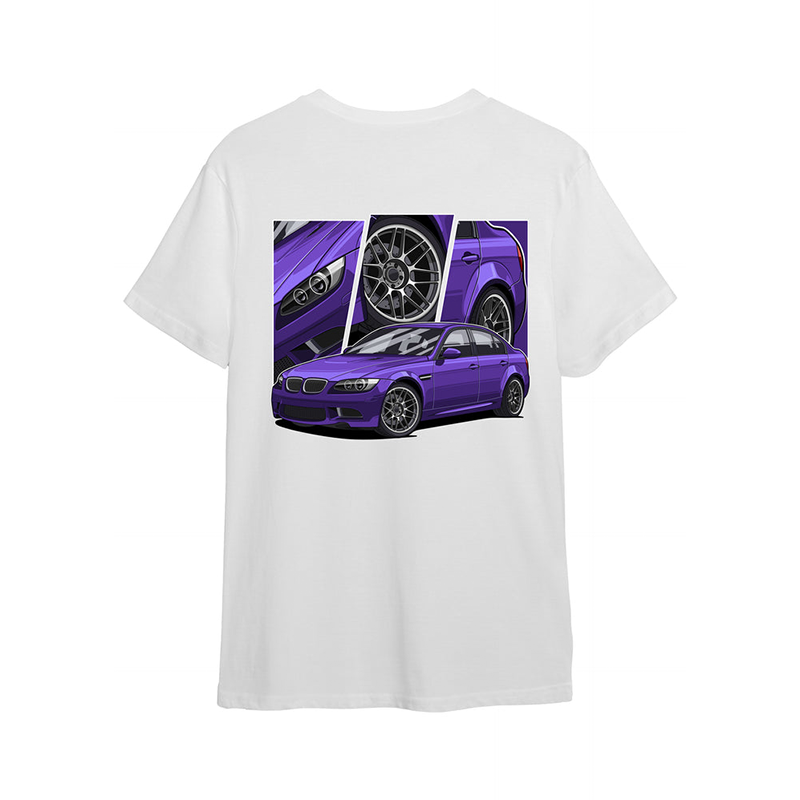 Purple M3 E90 Printed Men's Oversized T-shirts - Devcarry