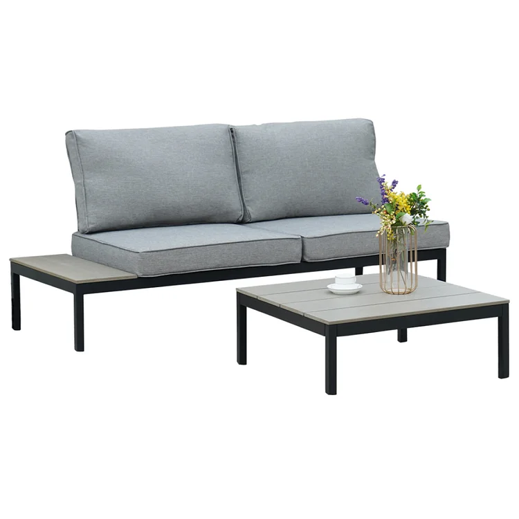 GRAND PATIO Outdoor Sectional Sofa Set, All-Weather Aluminum Frame Conversation Set,  Modern Furniture Set