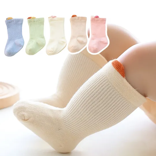Unisex Baby Cotton Macaron Solid Color Breathable Socks