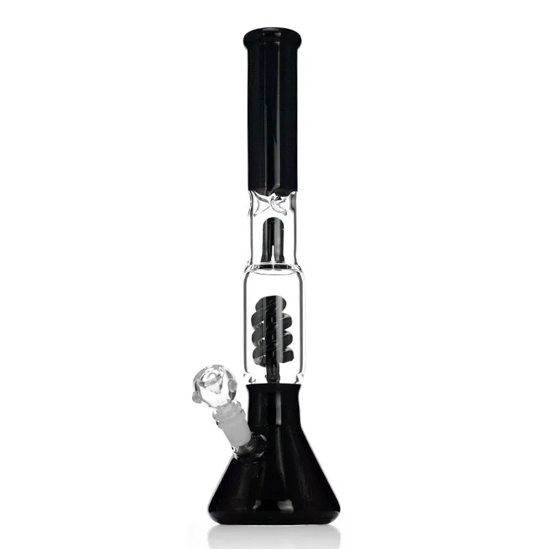 16" Spiral Percolator Beaker Bong | Black Color