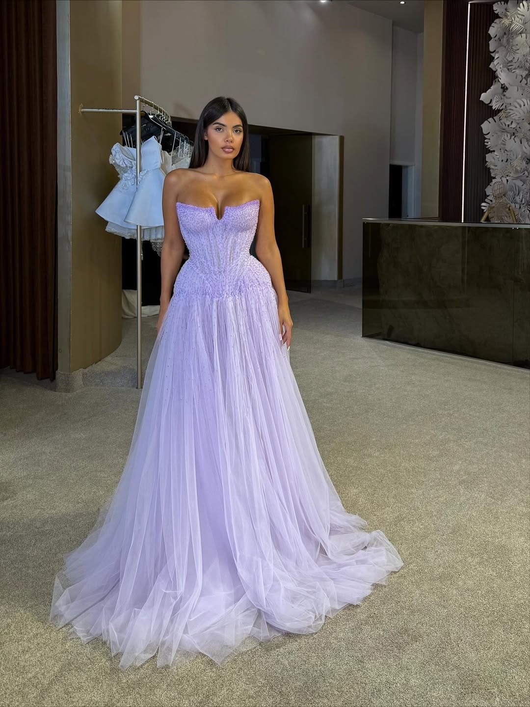 lilac beaded prom dress Primavera Couture 3956 Size 12 Lilac Long Fitted Beaded One Shoulder Cape Prom Dress Slit Pageant Gown main image 0