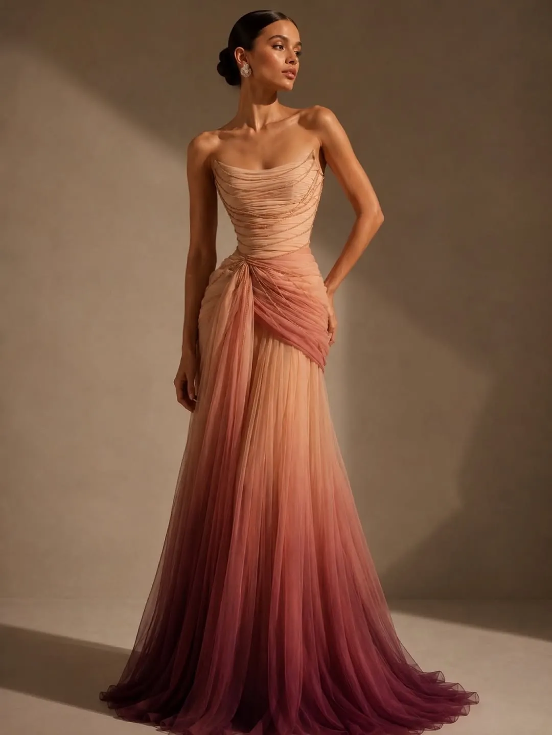 Exquisite Strapless Sleeveless High-Waisted Long Mermaid Prom Dress With Pleated | XH0014 Wellcucu
