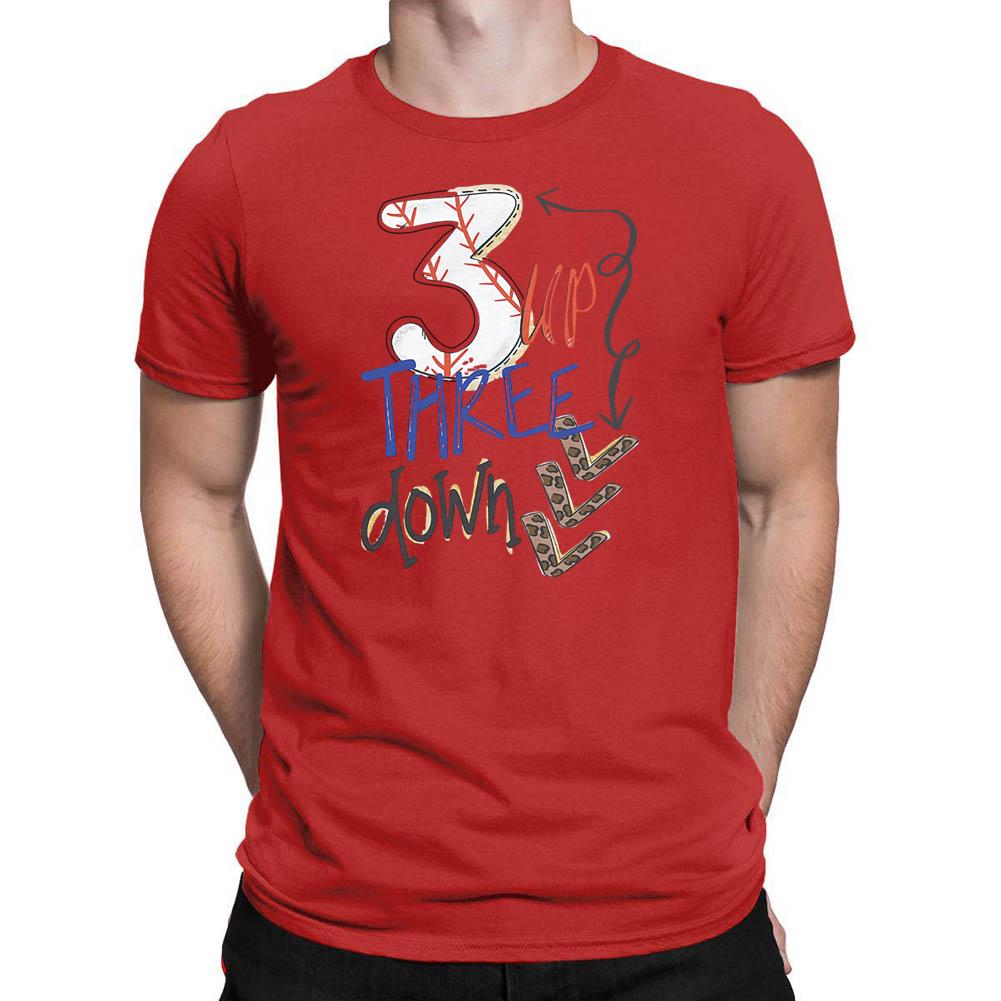 Three Up Three Down Leopard Print Baseball Men's T-shirt-Guru-buzz