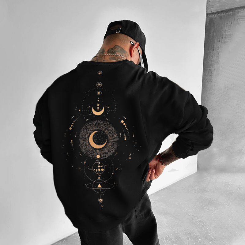 Unisex Oversized ''Astral Spine'' Crew Sweatshirt、、URBENIE