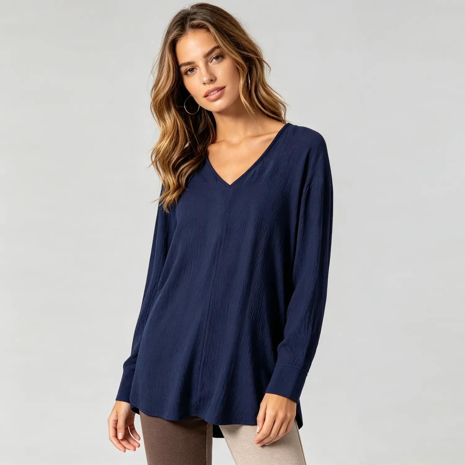 100% Silk Blouse Sun Protection V-Neck Semi-Sheer Lightweight For Women REAL SILK LIFE