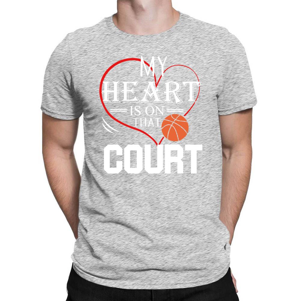 My Heart is on that Court Basketball Men's T-shirt-Guru-buzz