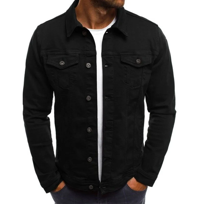 Men's Casual Classic Denim Trucker Jacket Slim Fit Fashion Jean Coat