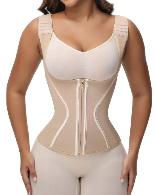 Women's Double Compression Bone Waist Trainer Tummy Control Postpartum Corset Vest