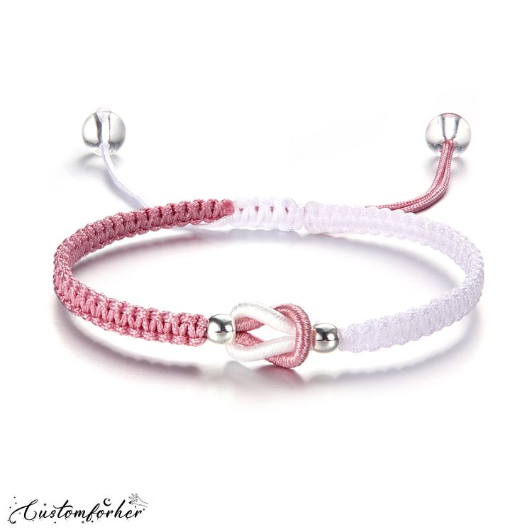 To My Granddaughter forever Linked Together Handmade Braided Bracelet