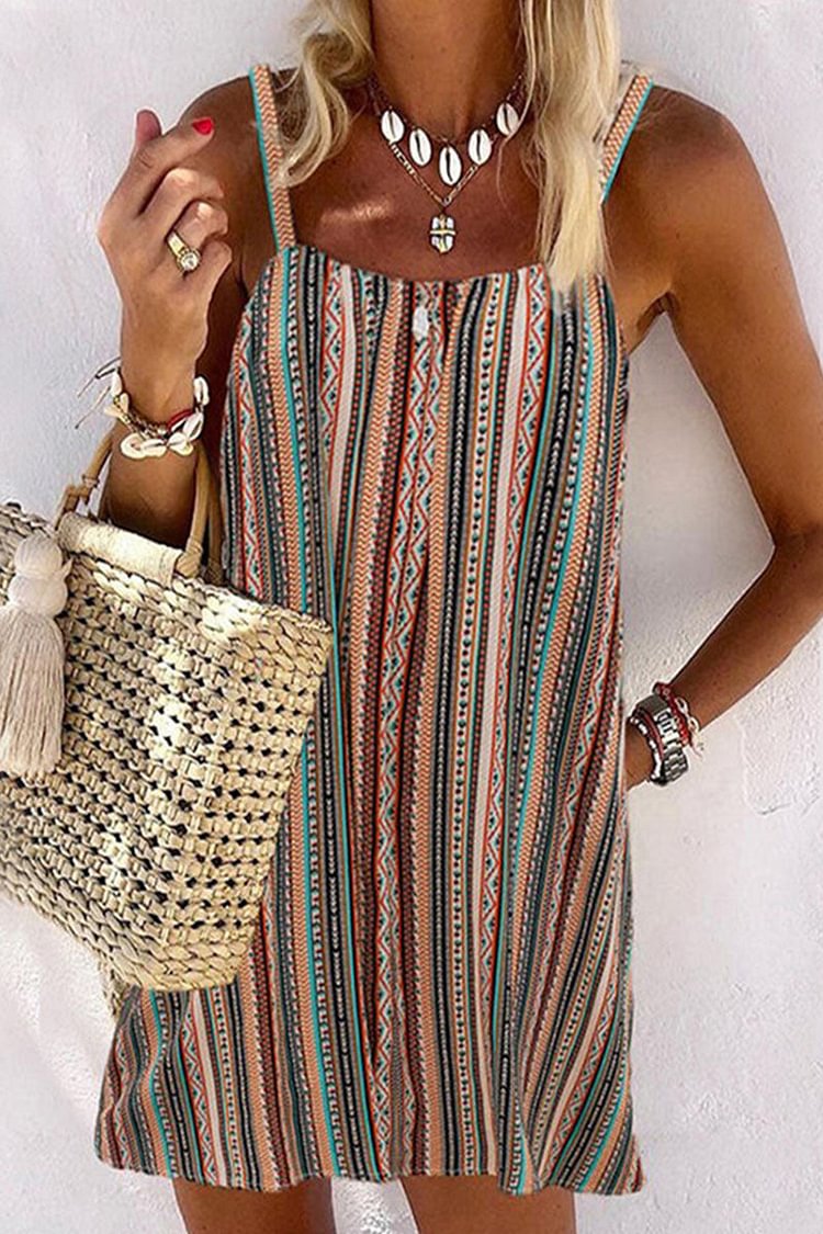 Fashion Striped Backless Spaghetti Strap Princess Dresses - Life is Beautiful for You - SheChoic