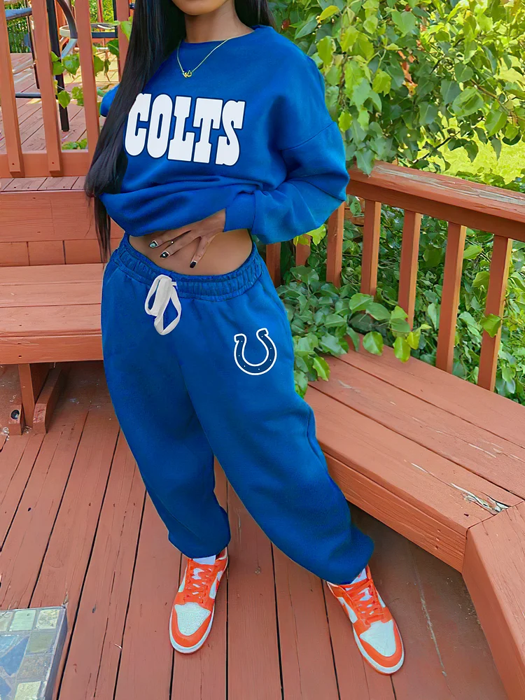 Indianapolis Colts Sports Sweatshirt Two-Piece Suit