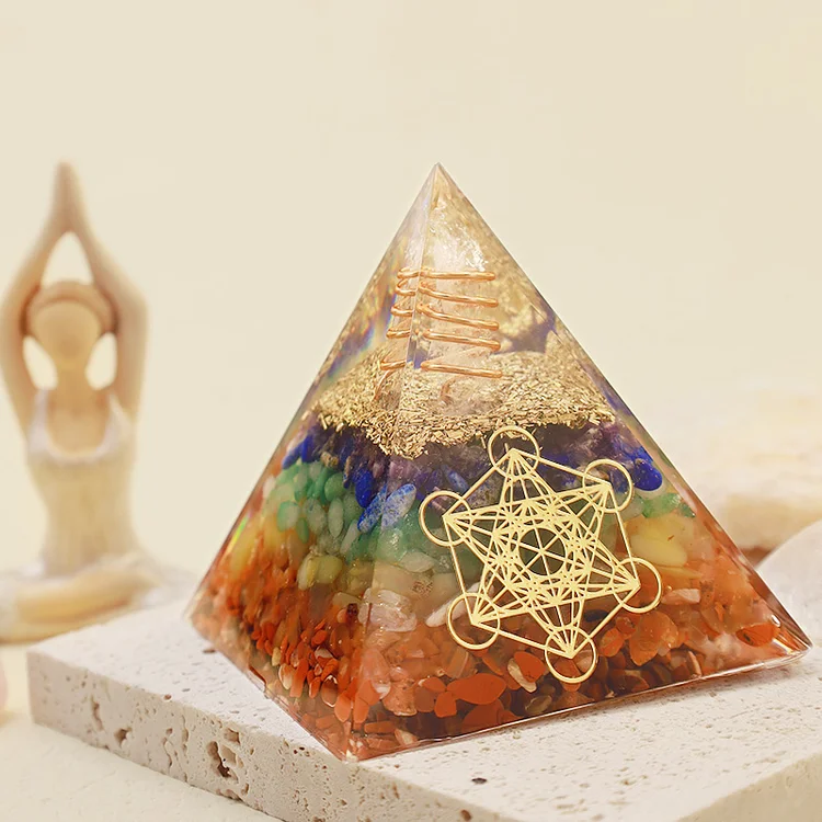 Chakra Metatron's Cube Healing Orgone Pyramid