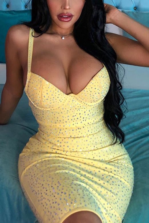 Sleeveless Fitted Mini Dress With Beadings - Life is Beautiful for You - SheChoic