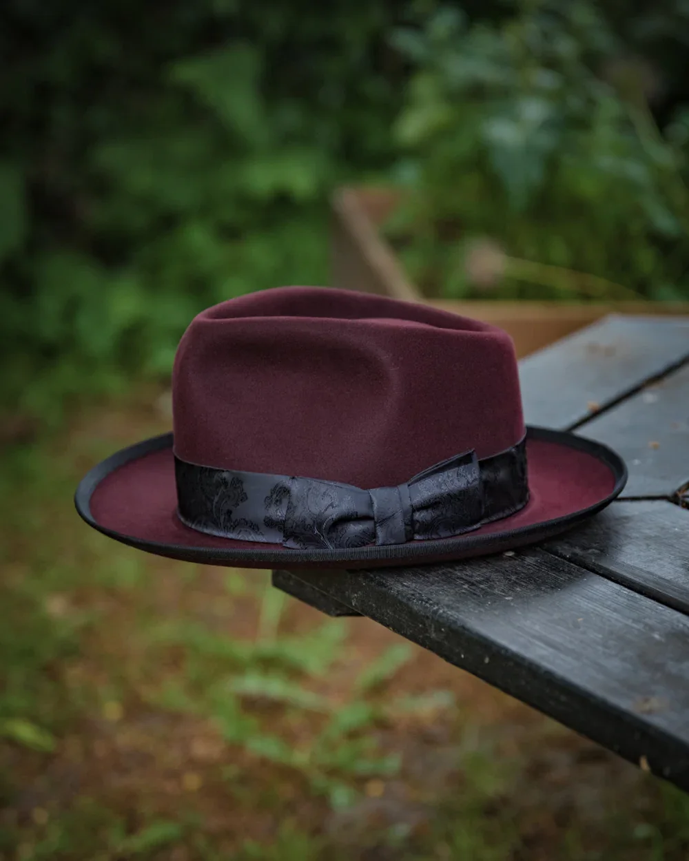 Bespoke Handmade Fedora - Special hat band-Red-Black