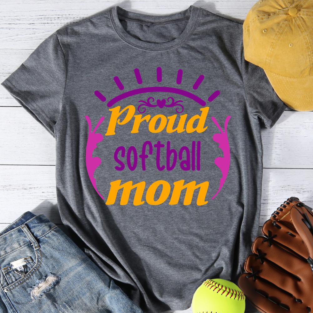 proud softball mom Round Neck T-shirt-0024345-Guru-buzz
