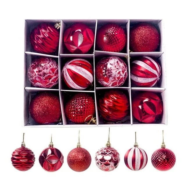  12PCS Christmas Tree Decor Ornament Gift Xmas Hanging Decoration Balls