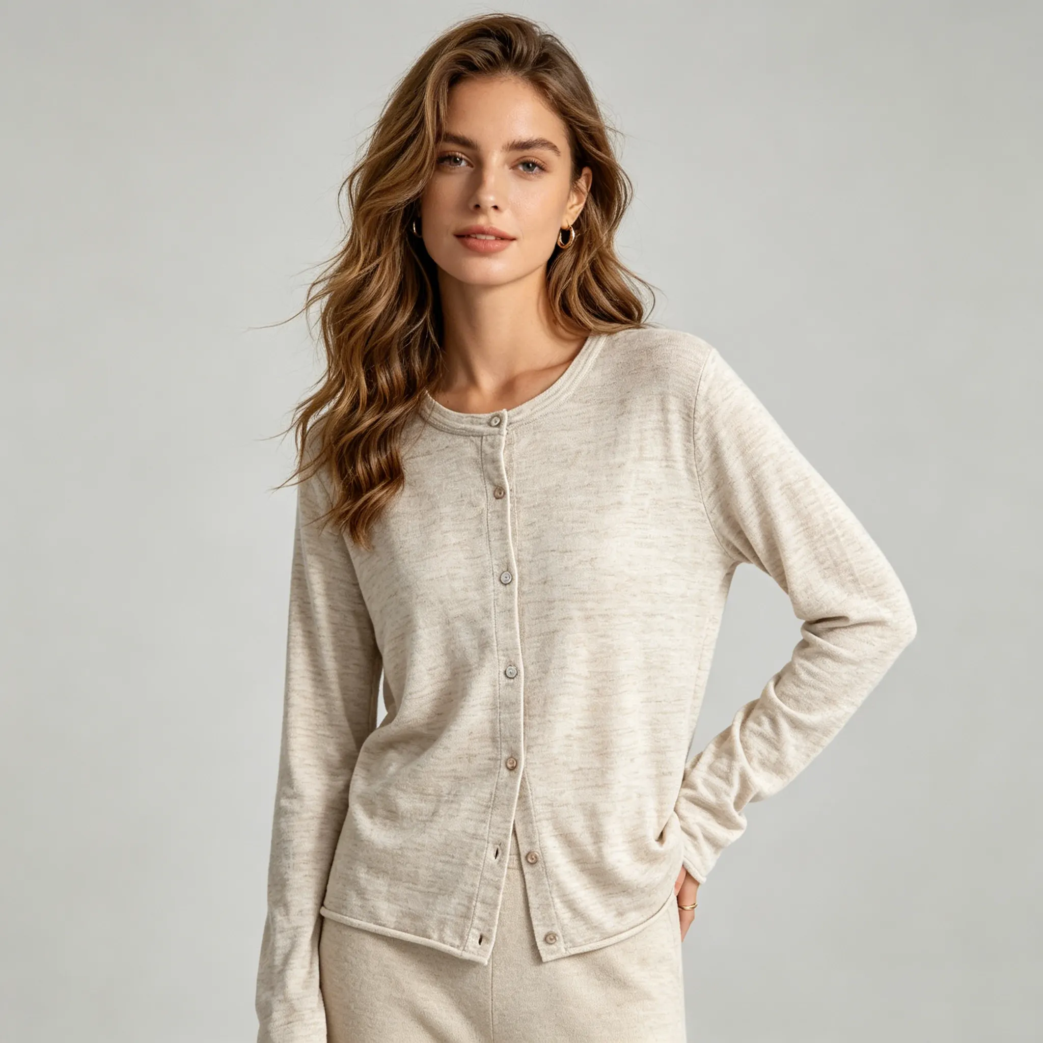 Linen Cardigan Knit Relaxed Fit Summer Vacation REAL SILK LIFE