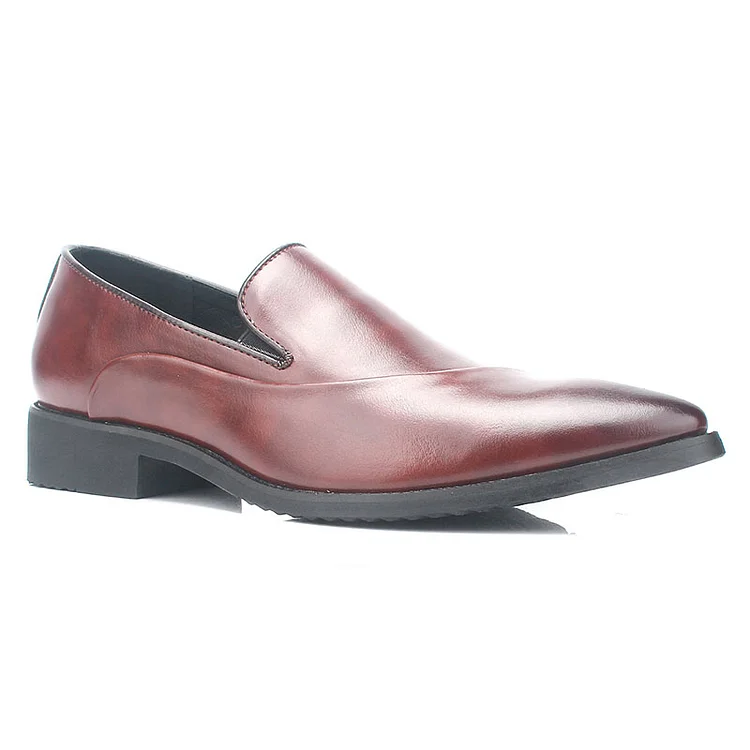 PU Leather Gradient Color Pointy Toe Formal Dress Shoes