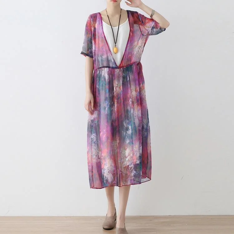 women prints chiffon caftans plus size chiffon caftans Fine short sleeve kaftans
