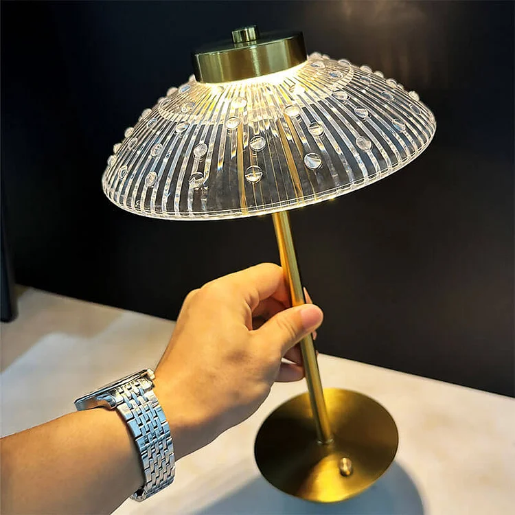 LED Rechargeable Crystal Water Drop Table Lamp