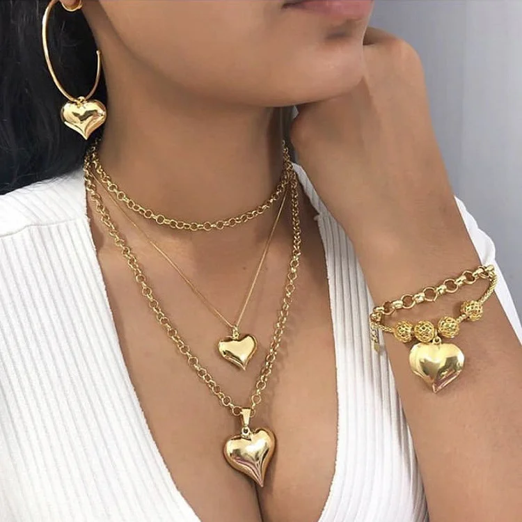 Love Multilayer Necklace Necklace Set socialshop