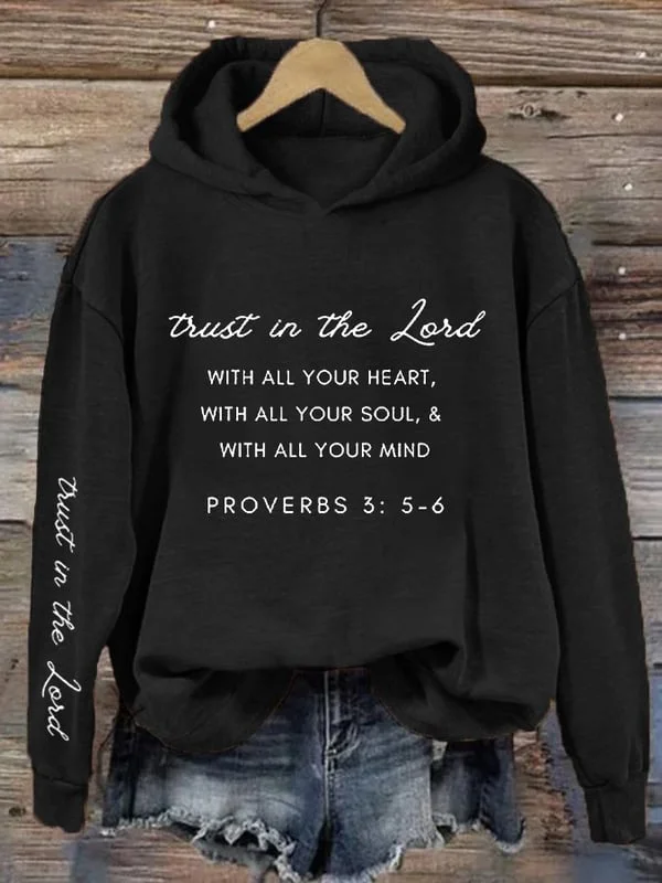 Women's Trust In The Lord Printed Hooded Sweatshirt