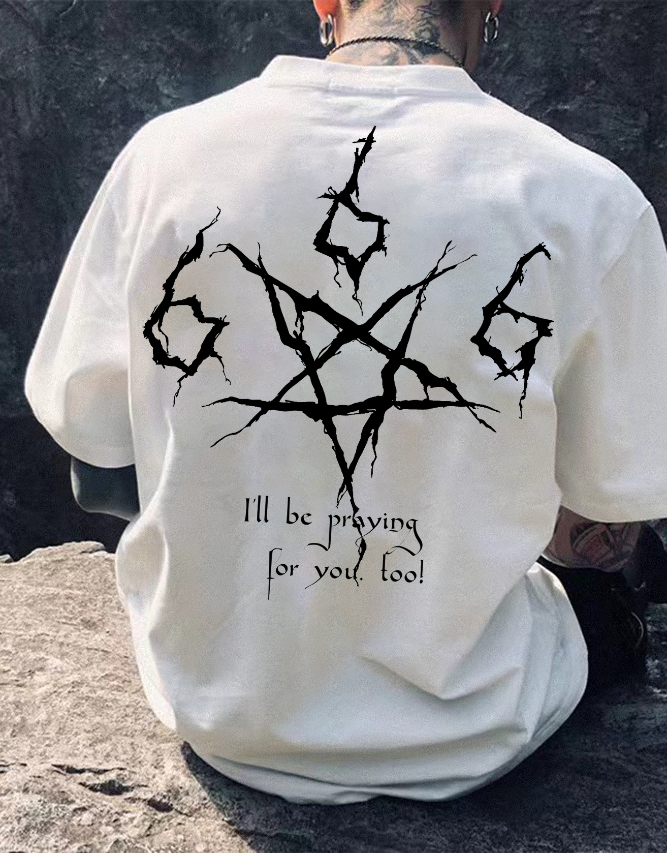 666 Satan Demon Pentagram Totem T-shirt / TECHWEAR CLUB / Techwear